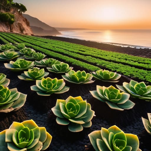 High-salinity agricultural yields in coastal fields.
