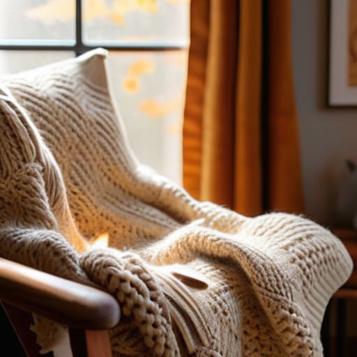 Autumn cozy textures for home decor.