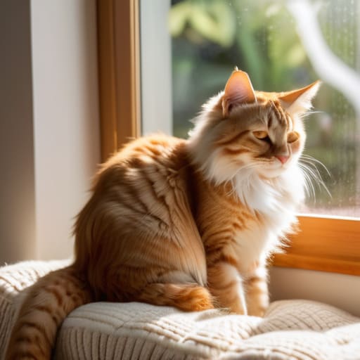 Cozy cat window perches for indoor cats.