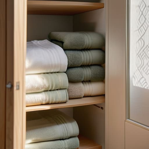 Tips for decluttering linen closet organization.