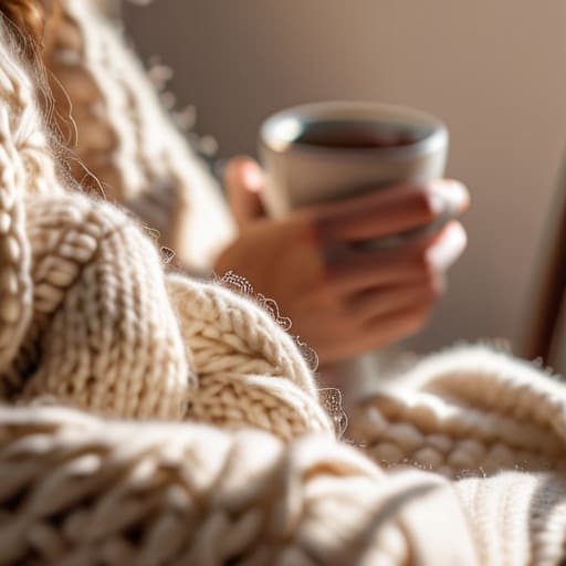 Knitting for relaxation to quiet the mind.