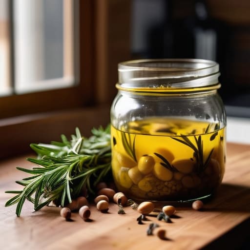 Making homemade salad dressings at home.