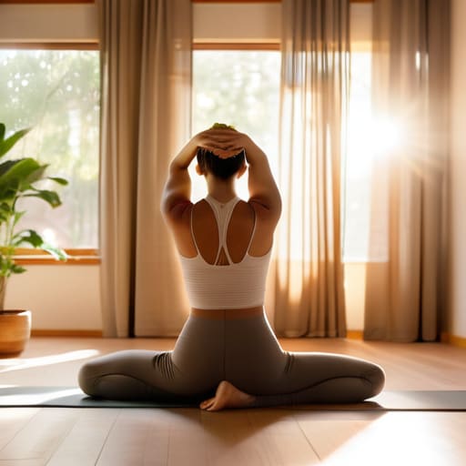 Stretching for tension to release daily stress.